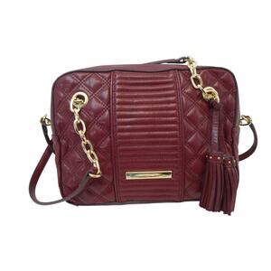 Anne Klein Burgundy Quilted Shoulder Bag